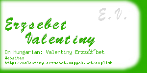 erzsebet valentiny business card